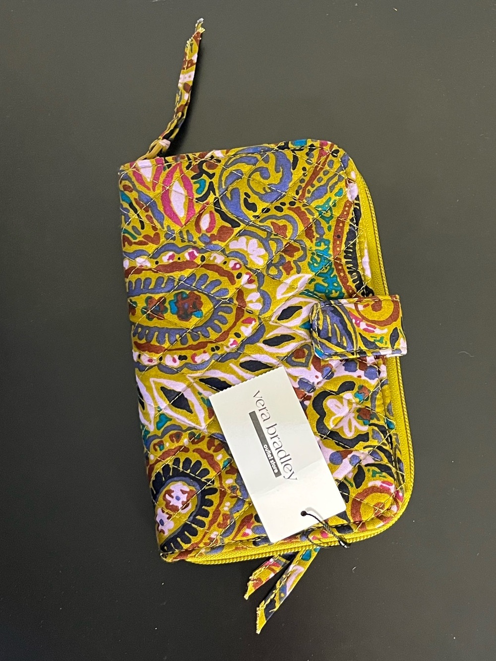 NWT Vera Bradley Buta Spray Cotton Essential Tab Paisley Zipper Wallet